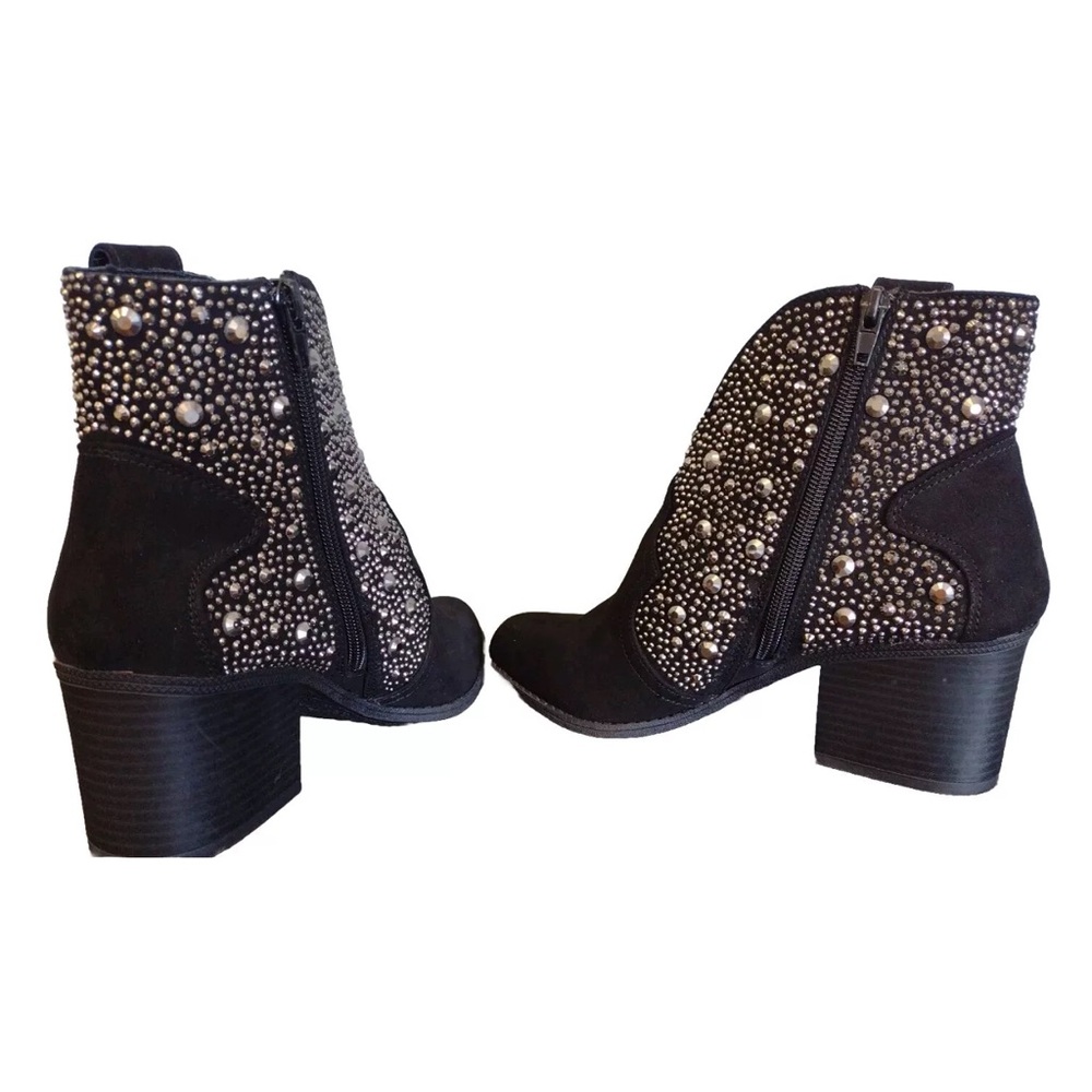 Black Rhinestones Cowboy Booties - Picture 4 of 10